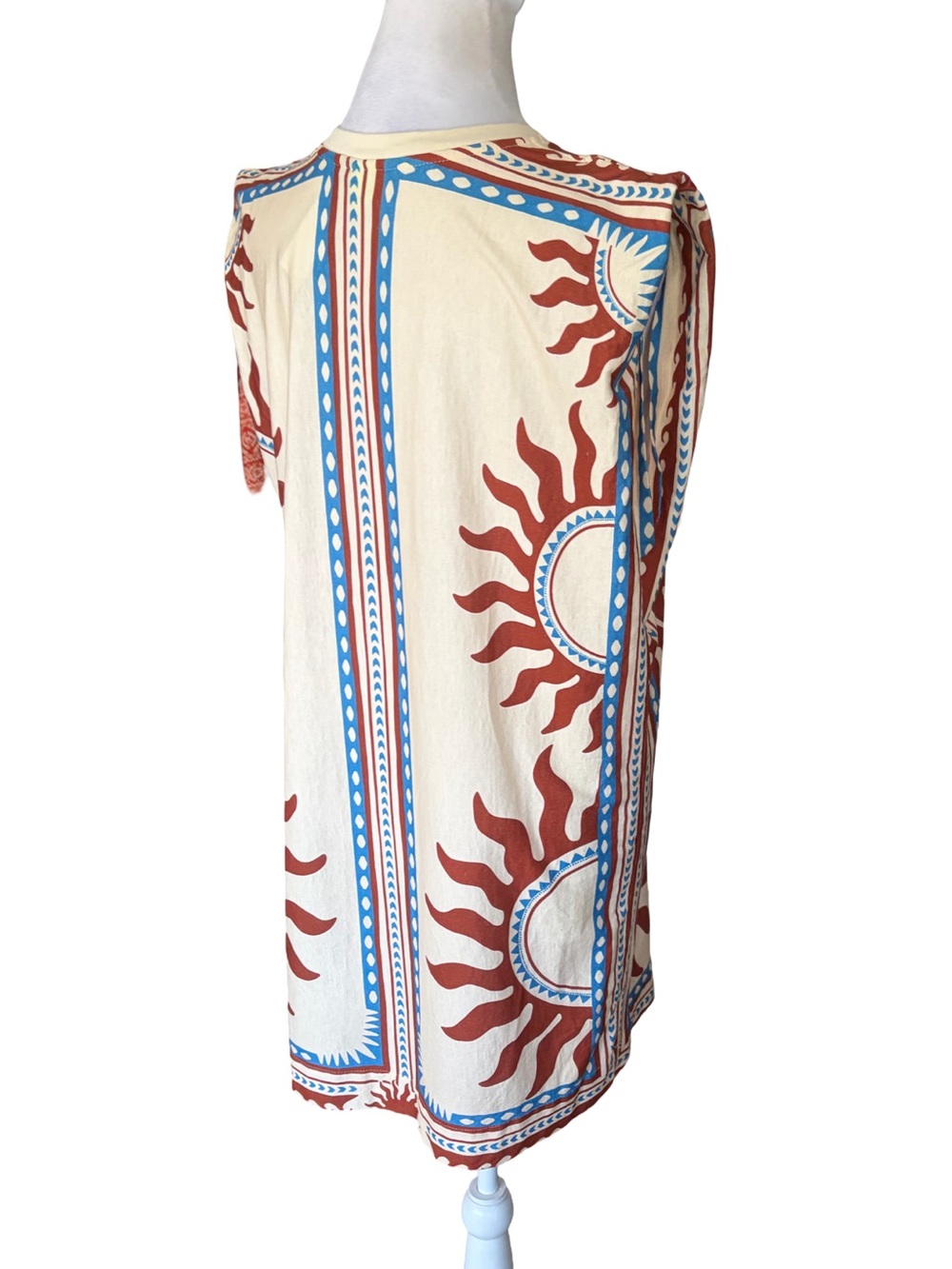 FARM Rio Sun Print Sleeveless Tunic Mini Dress Cream Size Small - Picture 8 of 13